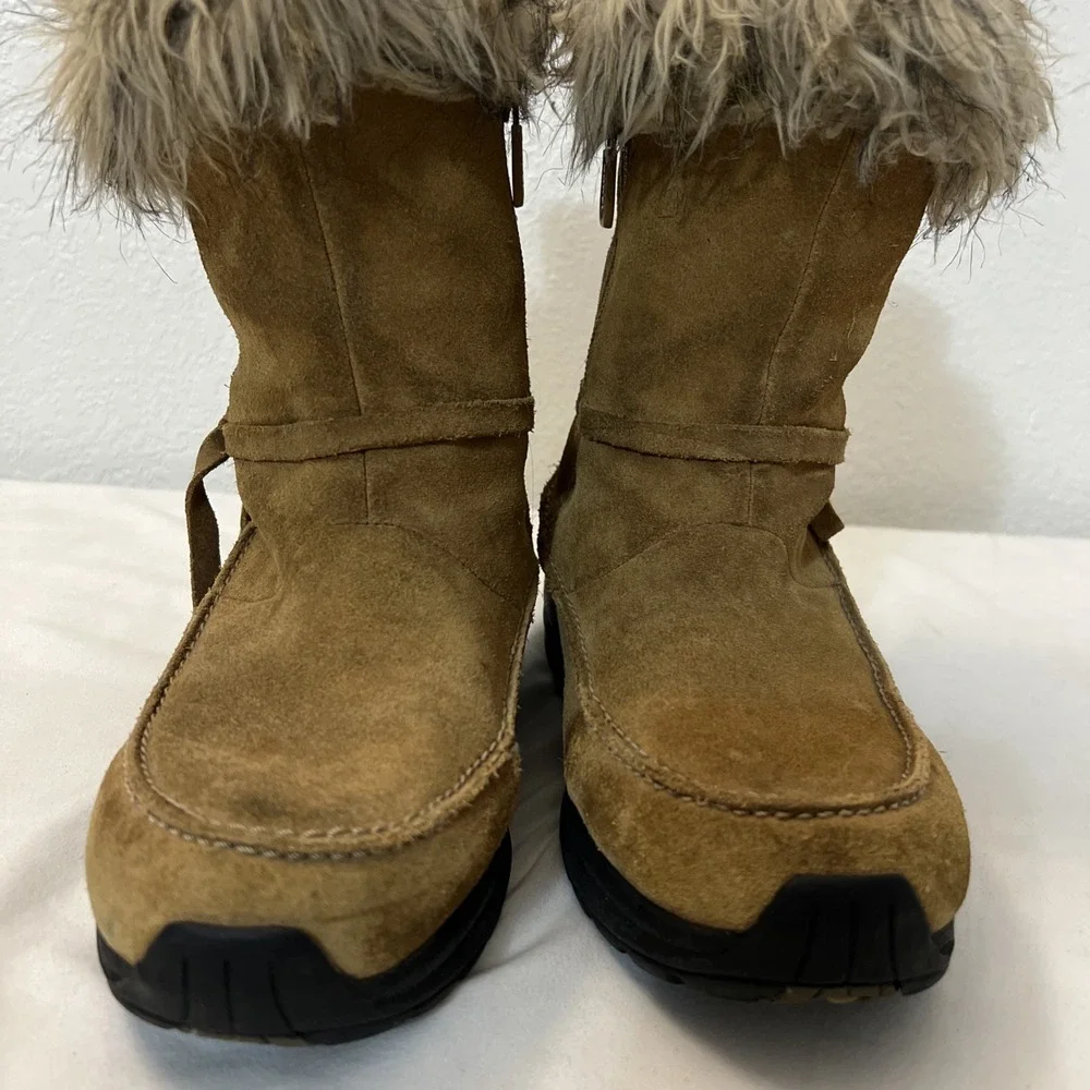 Sorel Womens Brown‎ Northern Lite Snow Waterproof Suede Faux Fur Boots Size 7